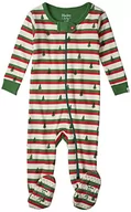 Skarpetki damskie - Hatley Świąteczne światła cukierkowe paski i sosny rodzinna piżama zestaw, Pines wakacyjne — stopki dla niemowląt, 12-18 Miesiące - miniaturka - grafika 1