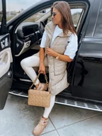 Kamizelki damskie - Kamizelka damska pikowana MARIEL beżowa Dstreet TY3015-L - miniaturka - grafika 1