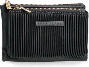 PEPE JEANS PORTFEL DAMSKI CZARNY DWUKOMOWORY NA ZAMEK AWH - Portfele - miniaturka - grafika 1