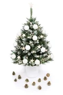 Choinki - Choinka Sztuczna Sosna Diamentowa w okrągłej białej donicy 160 cm - miniaturka - grafika 1