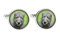 Spinki do mankietów i krawatów - Wilczarz irlandzki, Irish wolfhound - spinki do mankietów, ozdoba koszuli, zawieszka do koszuli marki Art-Dog - miniaturka - grafika 1