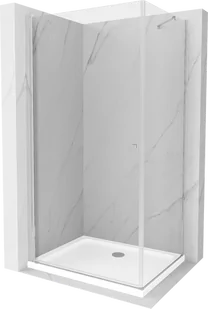 Mexen Pretoria kabina prysznicowa uchylna 70x100 cm, transparent, chrom + brodzik Flat - 852-070-100-01-00-4010 - Kabiny prysznicowe - miniaturka - grafika 1
