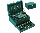 Pudełka i szkatułki - Szkatułka Na Biżuterię Kuferek Organizer Elegancki - miniaturka - grafika 1