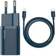 Ładowarki do telefonów - Baseus Super Si | Ładowarka sieciowa USB-C + kabel 1m USB-C - Lightning do iPhone Power Delivery 20W TZCCSUP-B03 - miniaturka - grafika 1