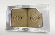 Ręczniki - Komplet ręczników w pudełku 2 szt 50x90 70x140 Gift beżowy Frotex - miniaturka - grafika 1
