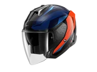 Kaski motocyklowe - Kask Otwarty Shark Skwal I3 Jet Mekarium Czarny/Pomarańczowy ChromowanyS - miniaturka - grafika 1