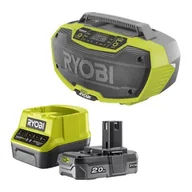 Radioodtwarzacze - Radioodtwarzacz RYOBI R18RH-0 + Akumulator RYOBI ONE+ RC18120-120 2Ah 18V + ładowarka - miniaturka - grafika 1