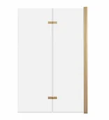 Parawany nawannowe - ADNaturalnie Parawan nawannowy dwuczęściowy składany JEZIORAK 120x150 cm szkło transparentne wykończenie ZŁOTE SZCZOTKOWANE z powłoką NANO SPW-002-120ZSZ - miniaturka - grafika 1