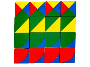 Edukacyjna Układanka Dla Dzieci, Kolorowe, DREWNIANE KLOCKI, Karty - Układanki dla dzieci - miniaturka - grafika 2