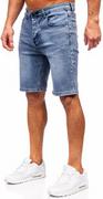 Spodenki męskie - Granatowe krótkie spodenki jeansowe męskie Denley MP0277BS - miniaturka - grafika 1