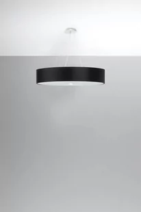 Sollux Lighting Abażurowa LAMPA wisząca okrągła OPRAWA zwis materiałowy czarny SL802 - Lampy sufitowe - miniaturka - grafika 1