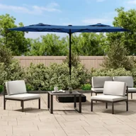 Parasole ogrodowe - Podwójny parasol ogrodowy z LED, niebieski, 316x240 cm - miniaturka - grafika 1