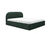 Łóżka - GUTTO Łóżko tapicerowane MOON Ciemnozielony 140x200 Drewniany stelaż z listew Wysokiej jakości pluszowa tkanina boucle Łóżko bez podstawy łóżka i miej - miniaturka - grafika 1
