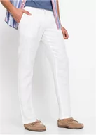 Spodnie damskie - Spodnie chino lniane Regular Fit Straight z wygodnym paskiem - bonprix - miniaturka - grafika 1