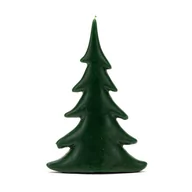 Świece - Świeca z wosku pszczelego choinka płaska mała zielona - miniaturka - grafika 1