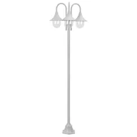 Lampy ogrodowe - vidaXL Latarnia ogrodowa 3-punktowa, 220 cm, E27, biała - miniaturka - grafika 1