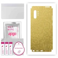 Szkła hartowane na telefon - Folia naklejka skórka strukturalna na TYŁ+BOKI do Samsung Galaxy Note 10+ 5G -  Plaster Miodu Złoty - apgo SKINS - miniaturka - grafika 1