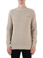 Swetry męskie - Calvin Klein Sweter w kolorze beżowym - miniaturka - grafika 1