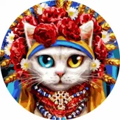 Malowanie po numerach - Twoje Hobby Malowanie po numerach okrągłe - Kotek z Ukrainy 40 - miniaturka - grafika 1