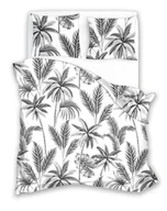 Pościel - Pościel z mikrofibry 160x200 Harmony palmy liście biała czarna Faro - miniaturka - grafika 1