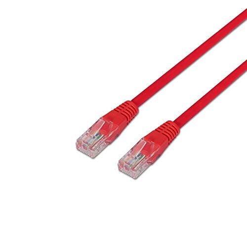 AISENS A135-0239 - Kabel sieciowy RJ45 (2 m, 10/100/1000 Mbit/s, przełącznik/Router/modem/Panel połączeń/Punkt/Pola połączeń) Kolor Czerwony