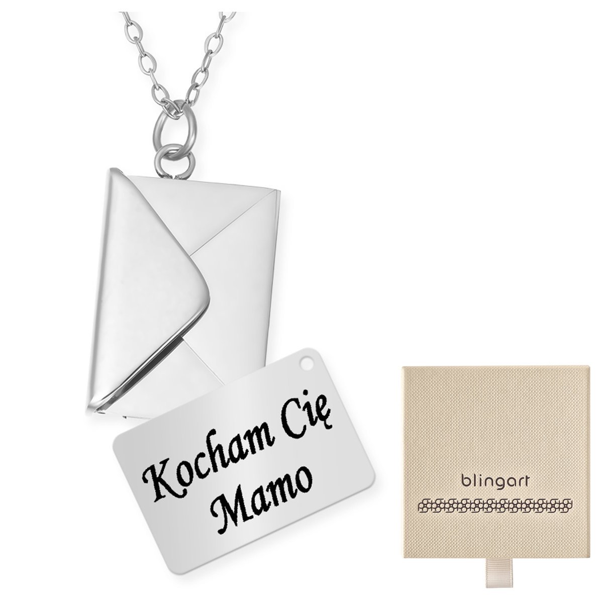 Naszyjnik celebrytka z grawerem KOPERTA
