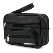 Nerki - Męska SASZETKA do ręki POLSKA SKÓRA skórzana Beltimore G28 czarny - miniaturka - grafika 1