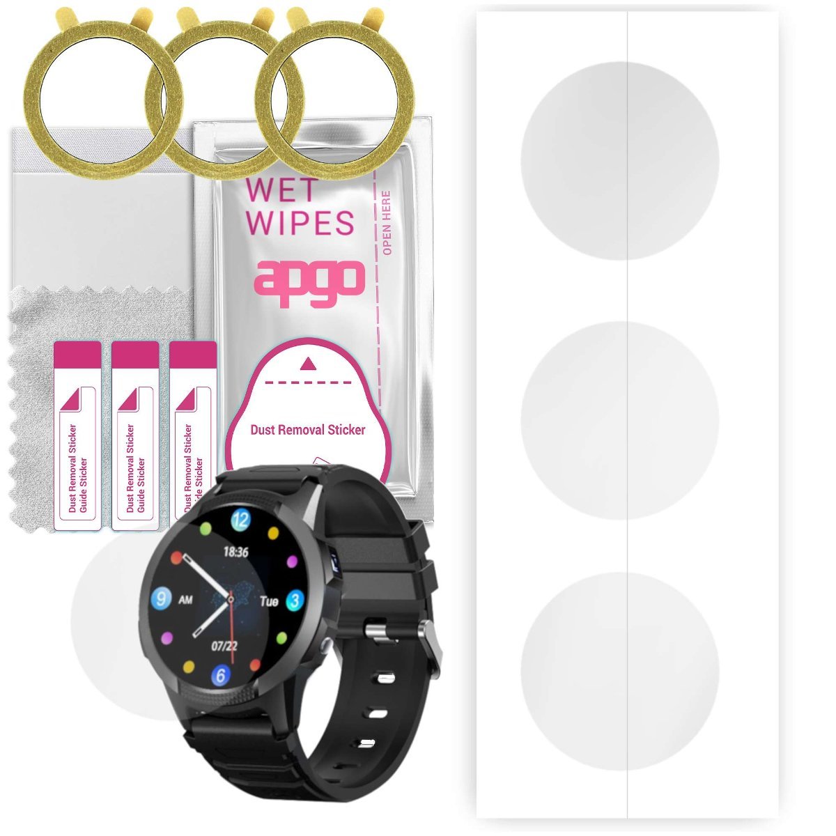 3x Folia hydrożelowa do GoGPS 4G X03 - apgo Smartwatch Hydrogel Protection Ochrona na ekran smartwatcha