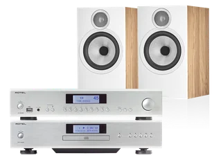 Rotel A14 MKII (srebrny) + CD14 MKII (srebrny) + 606 S3 (dąb) - Zestawy stereo - miniaturka - grafika 1