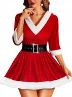 Stroje karnawałowe - Bielizna Świąteczna Kostium Strój Mikołajka Dla Kobiet Seksowny M - miniaturka - grafika 1