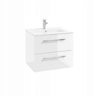 Szafki łazienkowe - Szafka łazienkowa z umywalką 60 biała front połysk - miniaturka - grafika 1