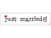 Wesele i ślub - Tablica rejestracyjna tekturowa biała Just Married - 50 x 11,5 cm - 1 szt. - miniaturka - grafika 1