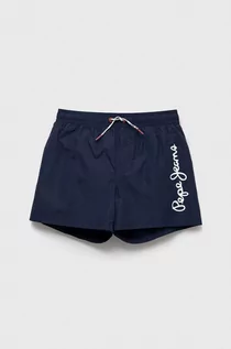 Spodnie i spodenki dla chłopców - Pepe Jeans szorty kąpielowe dziecięce kolor granatowy z nadrukiem - grafika 1