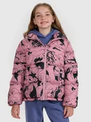 Kurtki i płaszcze dla dziewczynek - 4F Kurtka puchowa z wypełnieniem syntetycznym dziewczęca - różowa 122 (6-7 lat) - miniaturka - grafika 1