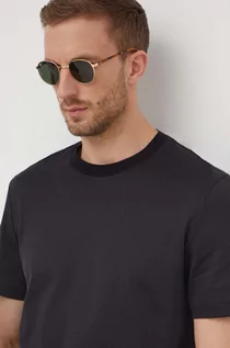 Koszulki męskie - BOSS t-shirt bawełniany męski kolor czarny gładki - Boss - grafika 1