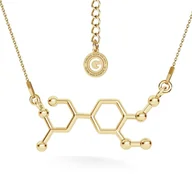 Naszyjniki - Srebrny naszyjnik adrenalina, wzór chemiczny, srebro 925 : Srebro - kolor pokrycia - Pokrycie żółtym 18K złotem - miniaturka - grafika 1