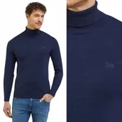 Swetry męskie - Lee HIGH NECK KNIT Sky Captain GRANATOWY GOLF REGULAR FIT XXL - miniaturka - grafika 1