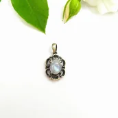 Pierścionki - Retro zawieszka z kamieniem księżycowym - Venus Galeria - miniaturka - grafika 1