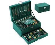 Pudełka i szkatułki - Szkatułka Na Biżuterię Kuferek Organizer Elegancki - miniaturka - grafika 1