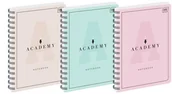 Zeszyty szkolne - Inter-druk Kołozeszyt A4/100K kratka Academy Pastel 5szt) - miniaturka - grafika 1