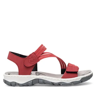 Sandały Rieker 68871-33 Czerwony - Sandały damskie - miniaturka - grafika 1