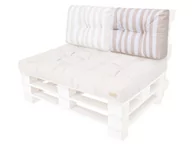 Poduszki ogrodowe - Poduszka oparcie na meble z palet, Leo, Ecru w paski, 2 elementy, 60x40 cm - miniaturka - grafika 1