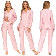 Piżamy damskie - PIŻAMA DAMSKA DWUCZĘŚCIOWA DŁUGA ROZPINANA WISKOZA KOŁNIERZYK MORAJ 3XL PATT 2 - miniaturka - grafika 1