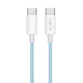 Kable USB - LogiLink USB-C 1.5m w nylonowym oplocie niebieski - miniaturka - grafika 1