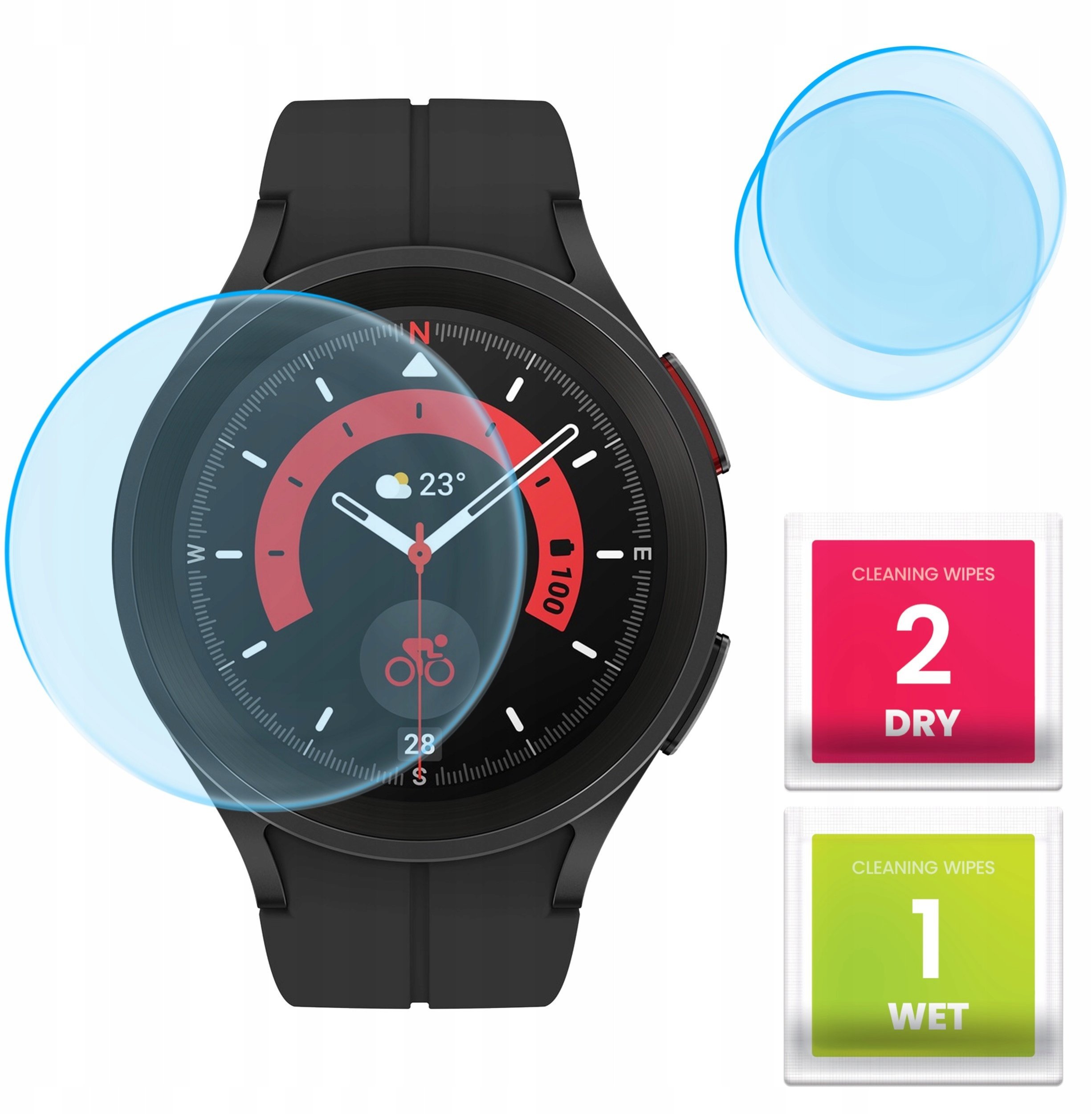 2-PAK Szkło Hybrydowe do Samsung Galaxy Watch 5 Pro 45 mm Szkiełko, 9H