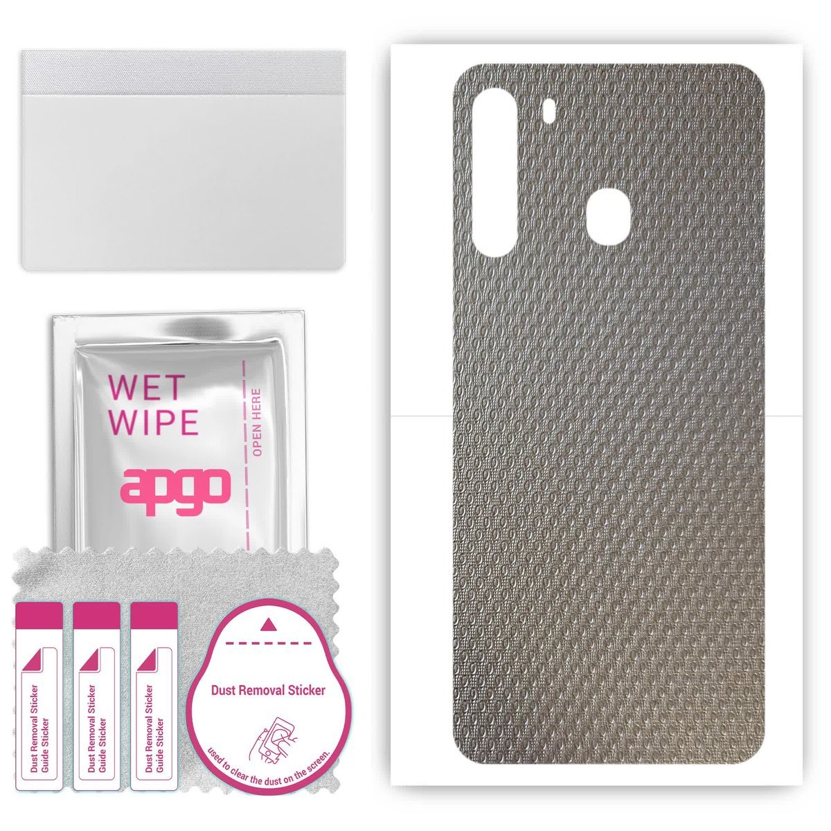 Folia naklejka skórka strukturalna na TYŁ do Samsung Galaxy A21 - Aluminium krople - apgo SKINS