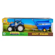 Samochody i pojazdy dla dzieci - Traktor DAFFI Mały rolnik New Holland T5 z przyczepą do transportu inwentarza T-519 - miniaturka - grafika 1