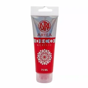 Astra Farba akrylowa Deco Artea w tubie 75ml czerwona - Farby i media malarskie - miniaturka - grafika 1