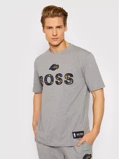 Koszulki męskie - Hugo Boss T-Shirt NBA TBasket_2 50461962 Szary Relaxed Fit - grafika 1