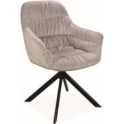 Krzesła - Signal Meble Krzesło ASTORIA II Velvet Czarny/Jasny Szary Salon/Biuro/Pracownia Nowoczesny/Glamour - miniaturka - grafika 1